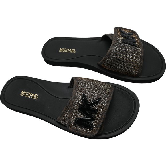 MICHAEL KORS Women's PALMER Glitter Chain Mesh Slide Sandal - Picture 2 of 4